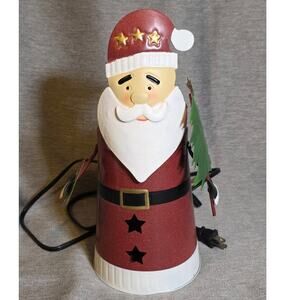 Scentsy Christmas Claus Retired Full Wax Warmer Holiday Santa Tree Metal 13"